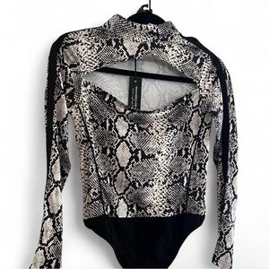 MANIERE DE VOIR Snakeskin Bodysuit, Small UK 8/US4 NWT